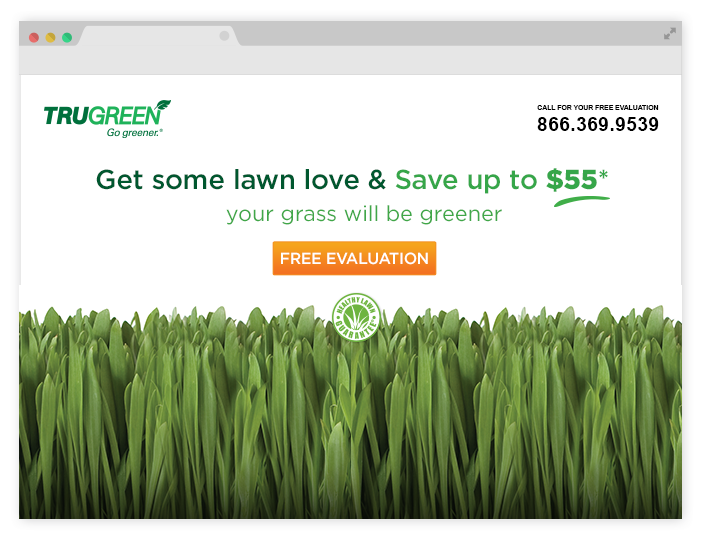 Trugreen landing page